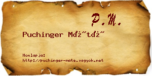 Puchinger Máté névjegykártya